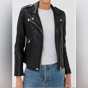 IRO Black Leather Biker Jacket